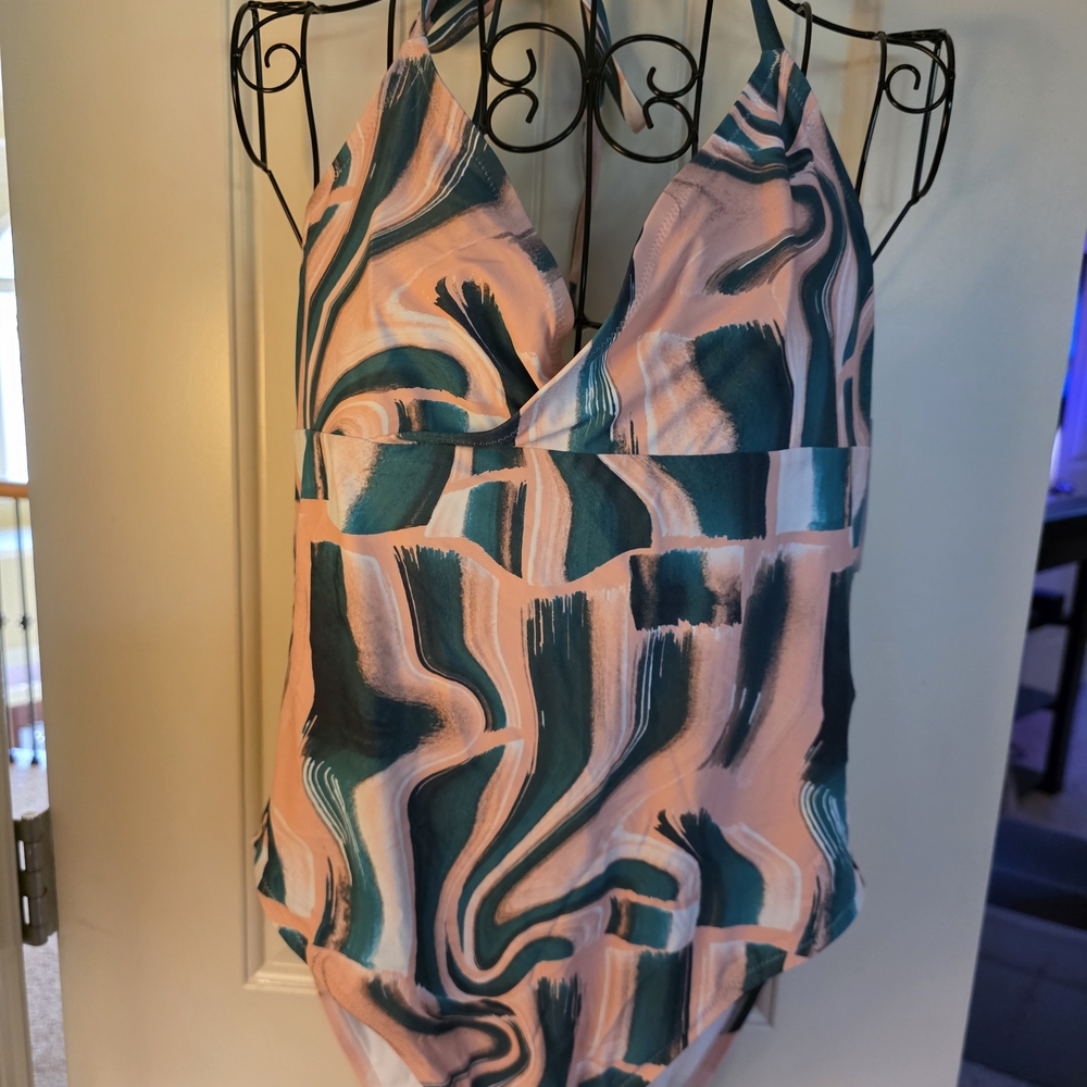 Lively One Piece Swimsuit - Pink and Teal